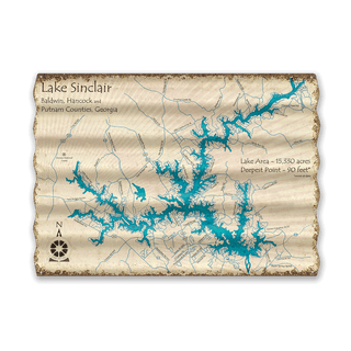 Lake Sinclair, Georgia - Corrugated Metal Wall Art Corrugated Wall Art Lake Art