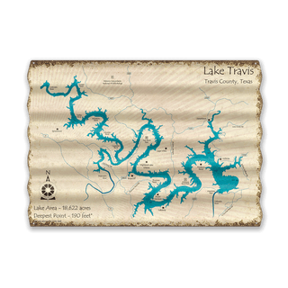 Lake Travis, Texas - Corrugated Metal Wall Art Corrugated Wall Art Lake Art