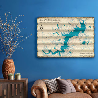 Lake Wallenpaupack, Pennsylvania - Corrugated Metal Wall Art Corrugated Wall Art Lake Art
