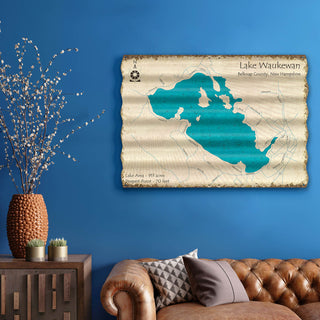Lake Waukewan, New Hampshire - Corrugated Metal Wall Art Corrugated Wall Art Lake Art