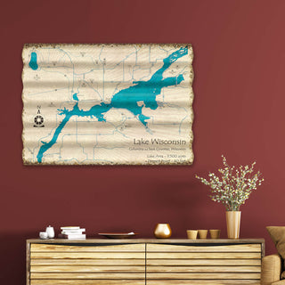 Lake Wisconsin, Wisconsin - Corrugated Metal Wall Art Corrugated Wall Art Lake Art