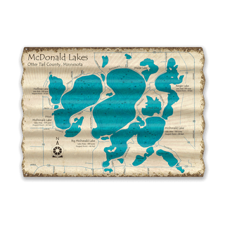McDonald Lakes, Minnesota - Corrugated Metal Wall Art Corrugated Wall Art Lake Art