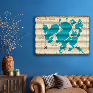 McDonald Lakes, Minnesota - Corrugated Metal Wall Art Corrugated Wall Art Lake Art