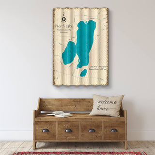 North Lake, Wisconsin - Corrugated Metal Wall Art Corrugated Wall Art Lake Art