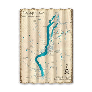 Okanagan Lake, British Columbia - Corrugated Metal Wall Art Corrugated Wall Art Lake Art