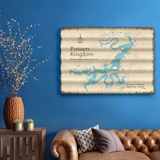 Possum Kingdom Lake, Texas - Corrugated Metal Wall Art Corrugated Wall Art Lake Art