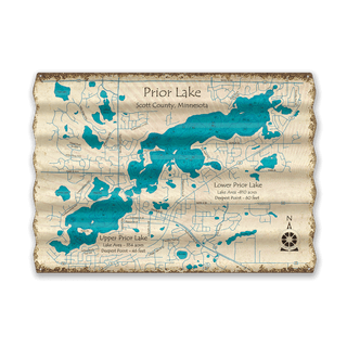 Prior Lake, Minnesota - Corrugated Metal Wall Art Corrugated Wall Art Lake Art