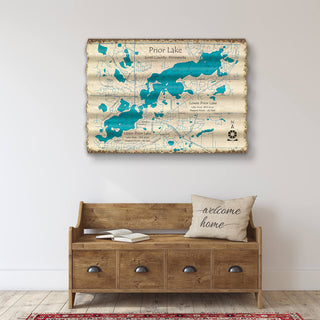 Prior Lake, Minnesota - Corrugated Metal Wall Art Corrugated Wall Art Lake Art
