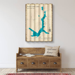 Rock Creek Lake, Iowa - Corrugated Metal Wall Art Corrugated Wall Art Lake Art