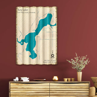 Roy Lake, Minnesota - Corrugated Metal Wall Art Corrugated Wall Art Lake Art