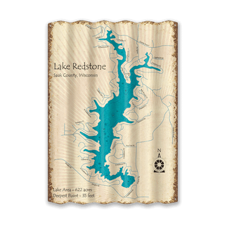 Lake Redstone, Wisconsin - Corrugated Metal Wall Art Corrugated Wall Art Lake Art