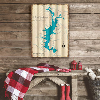 Lake Redstone, Wisconsin - Corrugated Metal Wall Art Corrugated Wall Art Lake Art