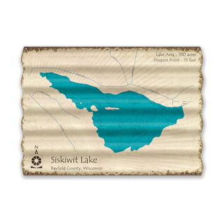 Siskiwit Lake, Wisconsin - Corrugated Metal Wall Art Corrugated Wall Art Lake Art