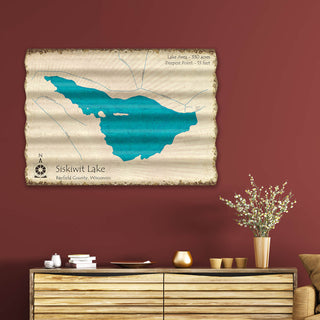 Siskiwit Lake, Wisconsin - Corrugated Metal Wall Art Corrugated Wall Art Lake Art