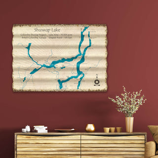 Shuswap Lake, British Columbia - Corrugated Metal Wall Art Corrugated Wall Art Lake Art
