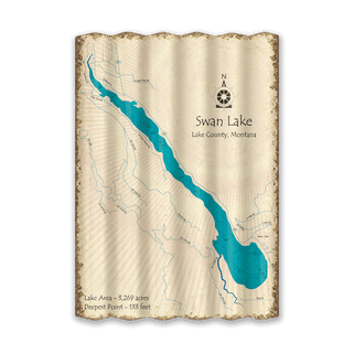 Swan Lake, Montana - Corrugated Metal Wall Art Corrugated Wall Art Lake Art