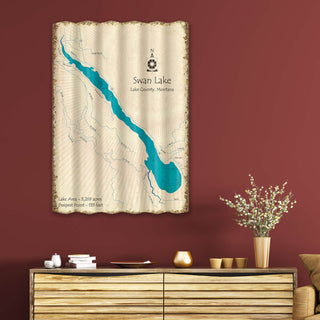 Swan Lake, Montana - Corrugated Metal Wall Art Corrugated Wall Art Lake Art