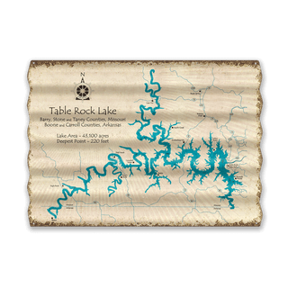 Table Rock Lake, Missouri/Arkansas - Corrugated Metal Wall Art Corrugated Wall Art Lake Art