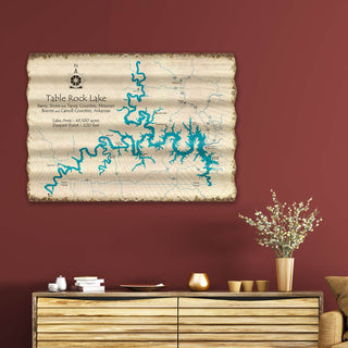 Table Rock Lake, Missouri/Arkansas - Corrugated Metal Wall Art Corrugated Wall Art Lake Art