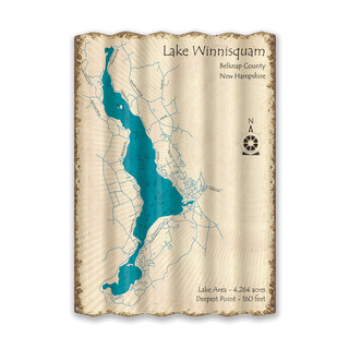 Lake Winnisquam, New Hampshire - Corrugated Metal Wall Art Corrugated Wall Art Lake Art