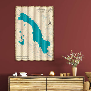 Whitefish Lake, Montana - Corrugated Metal Wall Art Corrugated Wall Art Lake Art