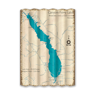Canyon Ferry Lake, Montana - Corrugated Metal Wall Art Corrugated Wall Art Lake Art