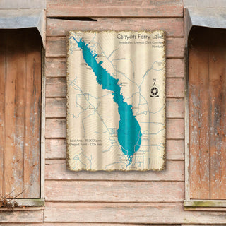 Canyon Ferry Lake, Montana - Corrugated Metal Wall Art Corrugated Wall Art Lake Art
