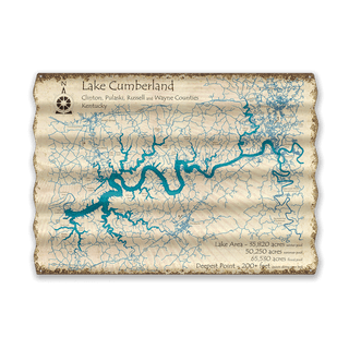 Lake Cumberland, Kentucky - Corrugated Metal Wall Art Corrugated Wall Art Lake Art