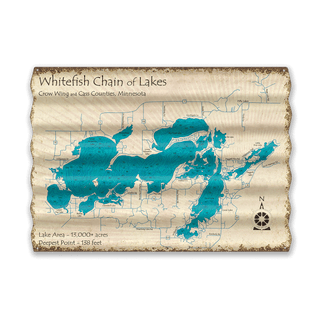 Whitefish Chain of Lakes - Corrugated Metal Wall Art Corrugated Wall Art Lake Art