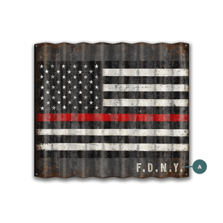 Thin Red Line - Corrugated Metal Wall Art Corrugated Wall Art Meissenburg Designs