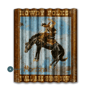 Howdy Folks Bronc Rider - Corrugated Metal Wall Art Corrugated Wall Art Curtis Publishing
