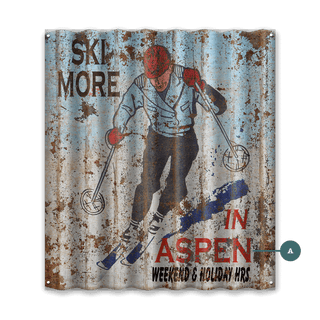 Ski More, Worry Less - Corrugated Metal Wall Art Corrugated Wall Art Marty Mummert Studio