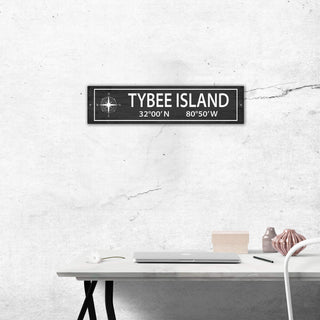 Landmark Compass Coordinates Custom Signs: Black - Wall Decor Wood & Metal Wall Art Joanne Murphy