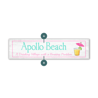 Coastal Cocktail Landmark Sign - Wall Decor Wood & Metal Wall Art Joanne Murphy
