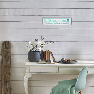 Coastal Icon Landmark Sign: Teal - Wall Decor Wood & Metal Wall Art Joanne Murphy