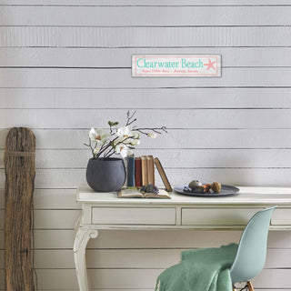 Coastal Icon Landmark Sign: Coral - Wall Decor Wood & Metal Wall Art Joanne Murphy