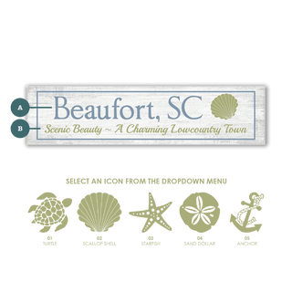 Coastal Icon Landmark Sign: Sage - Wall Decor Wood & Metal Wall Art Joanne Murphy