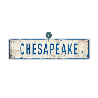 Landmark Classic Custom Signs: Blue Text 1 - Wall Decor Wood & Metal Wall Art Out West Design