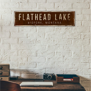 Landmark Classic Custom Signs: Brown 2 - Wall Decor Wood & Metal Wall Art Out West Design