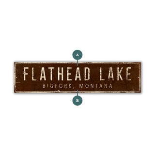 Landmark Classic Custom Signs: Brown 2 - Wall Decor Wood & Metal Wall Art Out West Design