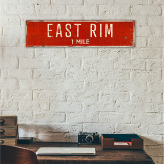 Landmark Classic Custom Signs: Red 2 - Wall Decor Wood & Metal Wall Art Out West Design