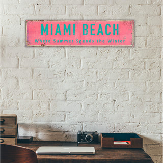 Landmark Classic Custom Signs: Pink 2 - Wall Decor Wood & Metal Wall Art Out West Design