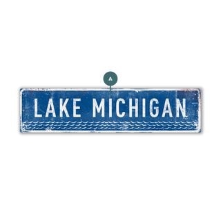 Landmark Waves Custom Signs: Blue 1 - Wall Decor Wood & Metal Wall Art Out West Design