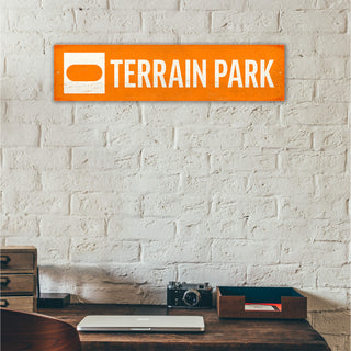 Ski Run Custom Signs: Terrain Park - Wall Decor Wood & Metal Wall Art Out West Design