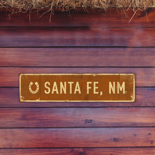 Landmark Horseshoe Custom Signs: Brown - Wall Decor Wood & Metal Wall Art Out West Design