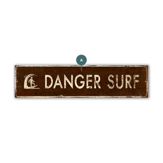 Landmark Surf Custom Signs: Brown - Wall Decor Wood & Metal Wall Art Out West Design