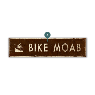 Landmark Motorbike Custom Signs: Brown - Wall Decor Wood & Metal Wall Art Out West Design