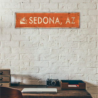 Landmark Mortorbike Custom Signs: Terra Cotta - Wall Decor Wood & Metal Wall Art Out West Design