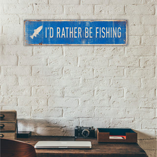 Landmark Fish Custom Signs: Blue - Wall Decor Wood & Metal Wall Art Out West Design