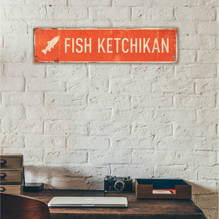 Landmark Fish Custom Signs: Coral - Wall Decor Wood & Metal Wall Art Out West Design